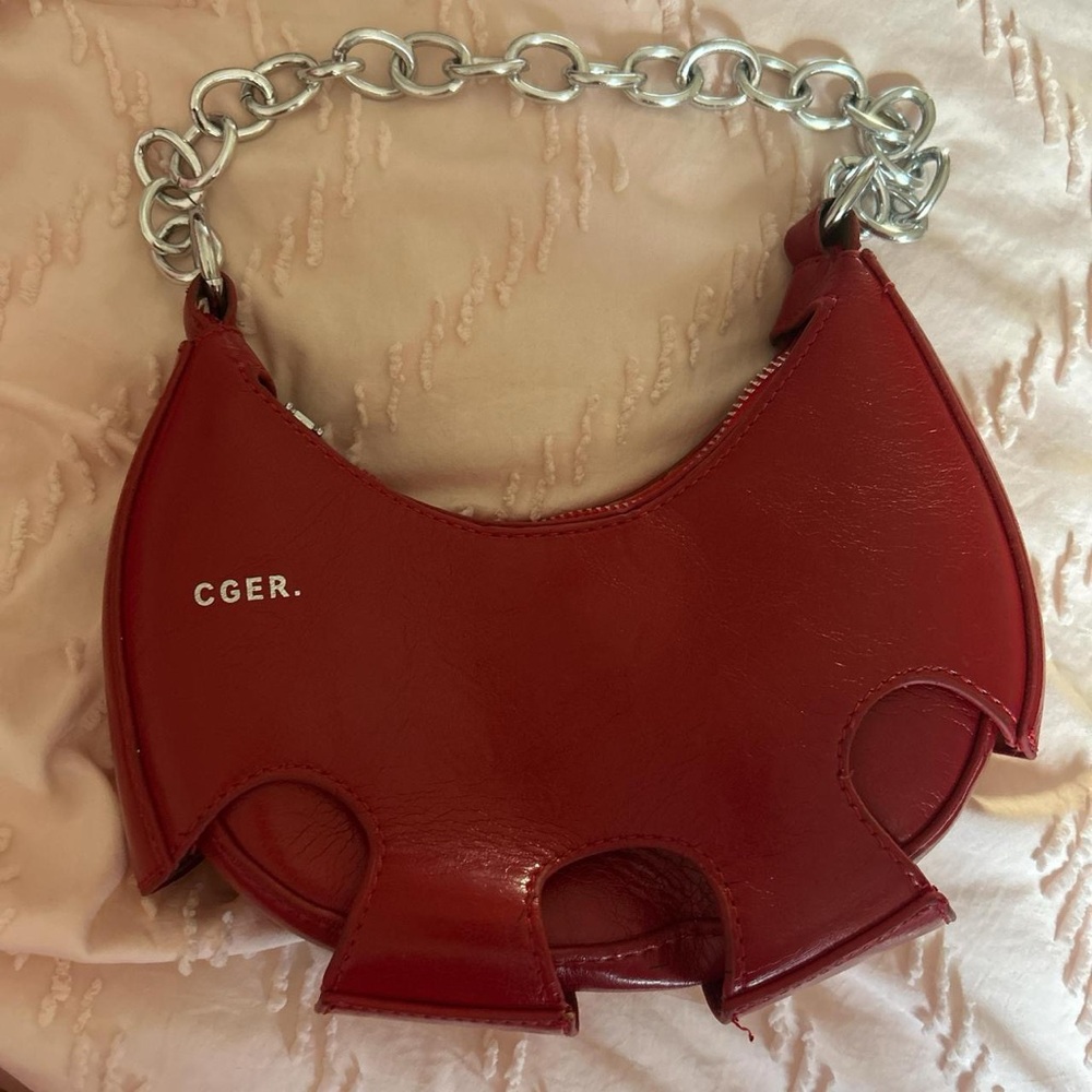 SHEIN Red Shoulder Bag with Silver Chain